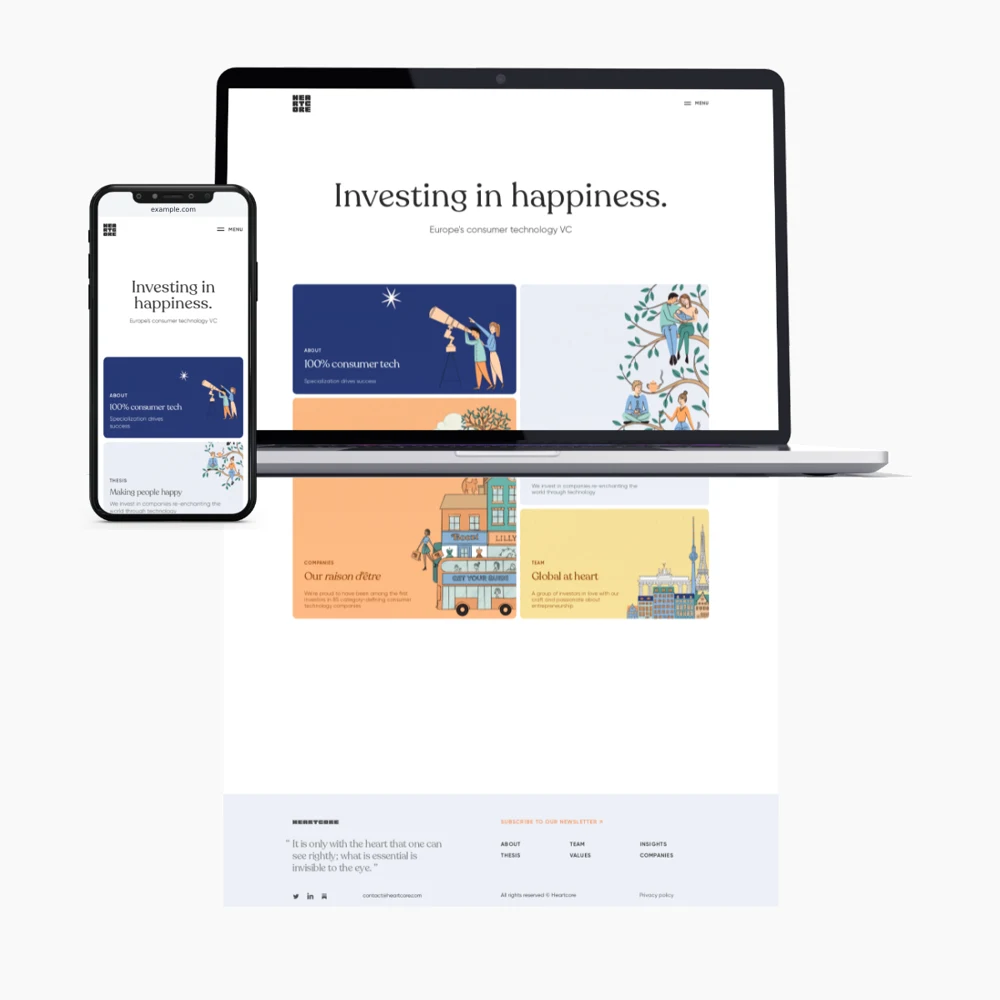 Show desktop and mobile views together. screenshot example