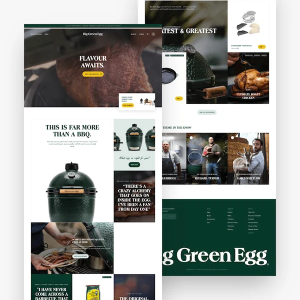 Food and cooking website in a desktop and mobile layout